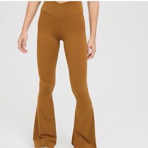 Aerie mustard yellow offline  Flare Pants legging